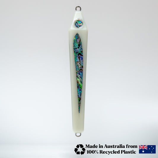 Fishing World Exclusive Coffin 155 Dirty Ice Green/Blue Abalone Fin